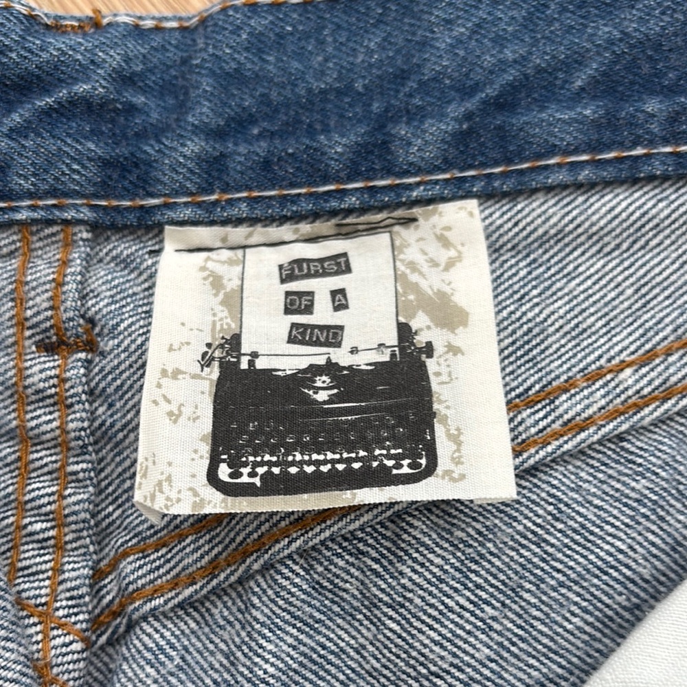 Levi's Classic Blue Jeans with Vintage Distress frayed hemline